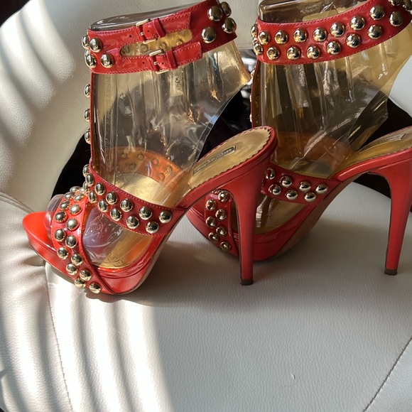 Size 7 Report signature coral studded leather upper & sole Masonic Vero cuoio - Picture 7 of 10